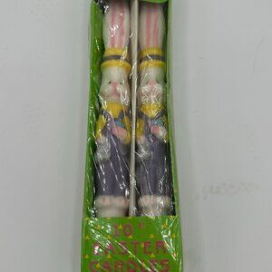 Vintage 10" Easter Bunny Candles Purple NEW